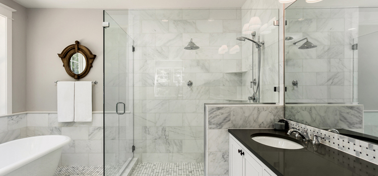 bathroom shower door installation in Norco
