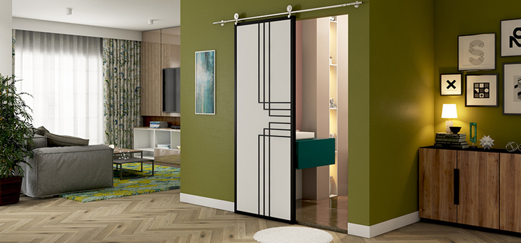sliding bathroom door installation in Norco
